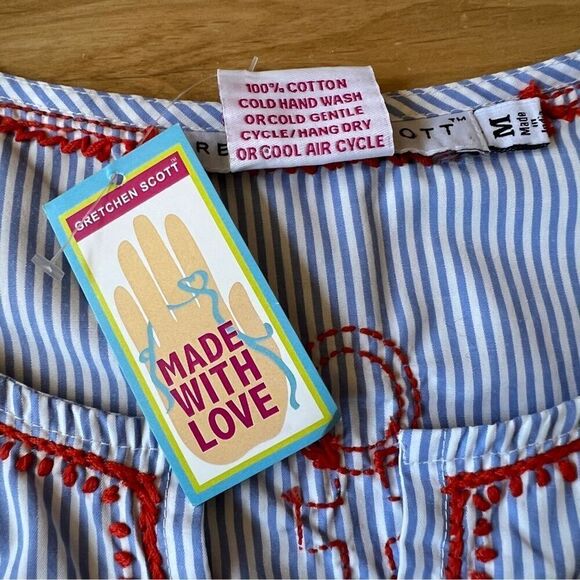 GRETCHEN SCOTT TUNIC SWIM COVERUP SAILOR NAUTICAL COASTAL GRANDMA NWT WOMENS M - Picture 13 of 13